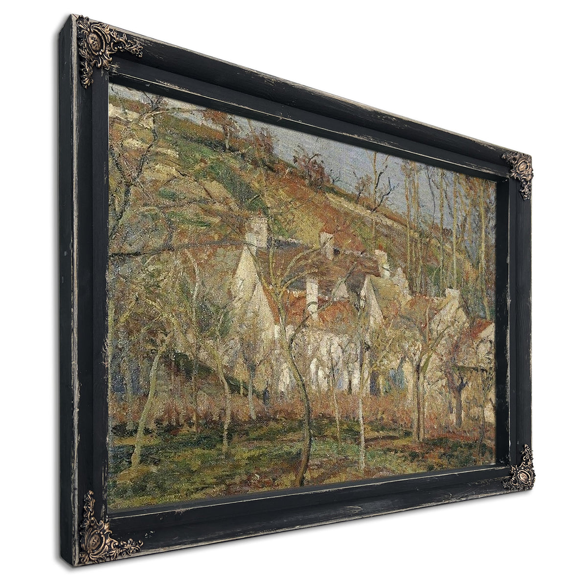 Red Roofs Corner Of A Village Winter By Camille Pissarro