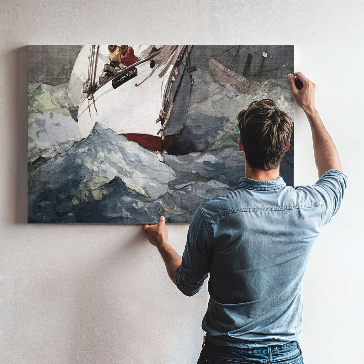 Reefing Sails Around Diamond Shoals, Cape Hatteras By Winslow Homer