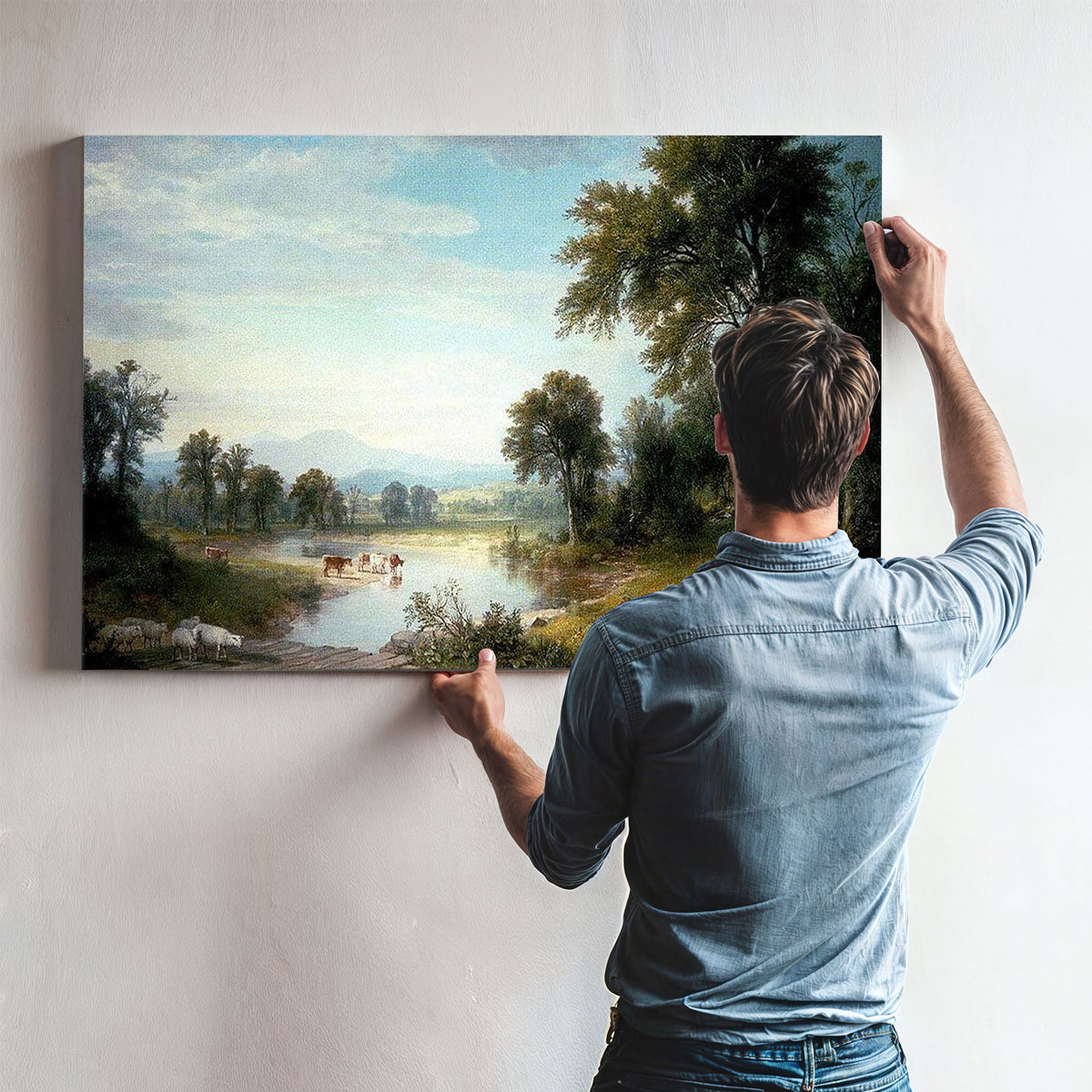 River Landscape By Asher B Durand