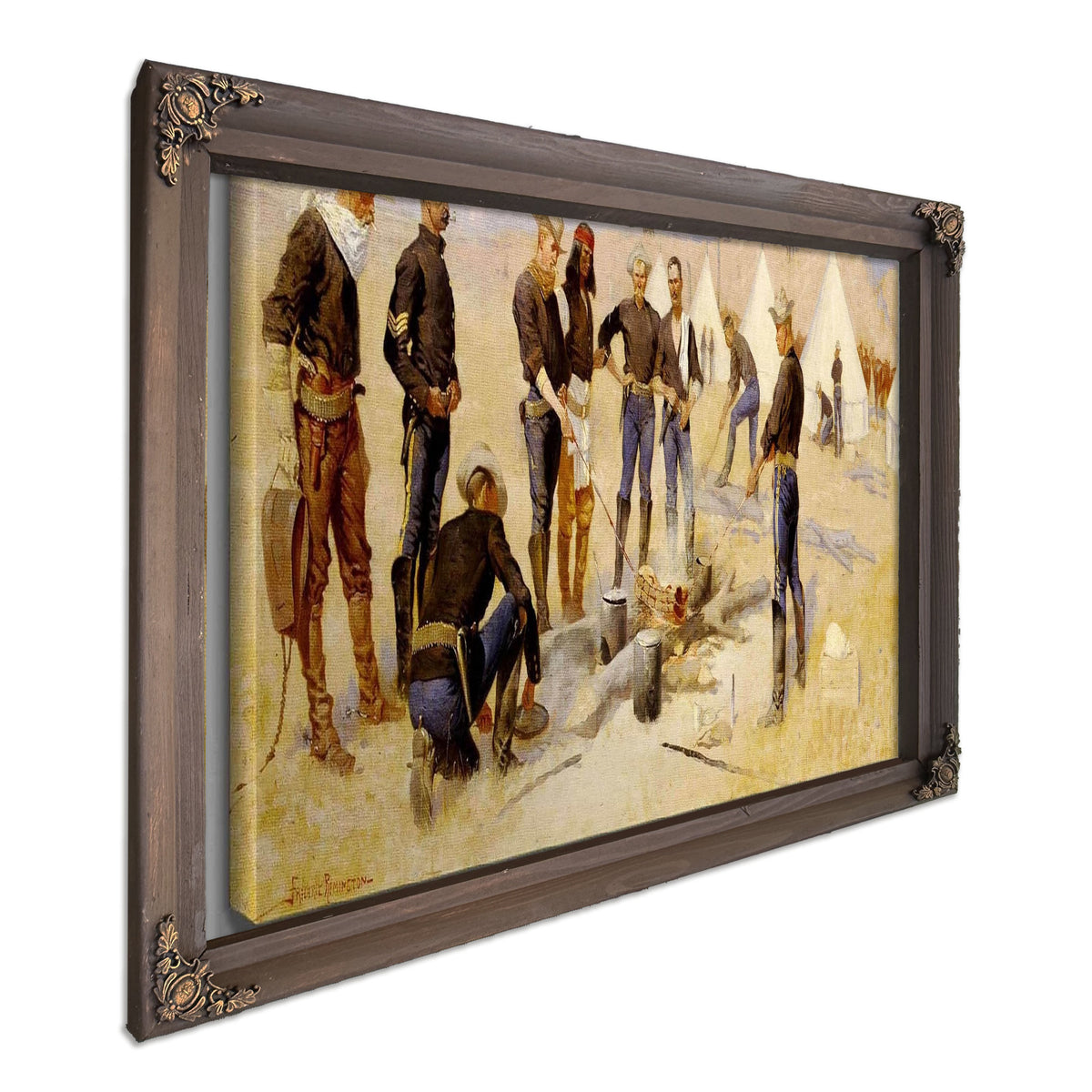 Roasting The Christmas Beef In A Cavalry Camp by Frederic Remington