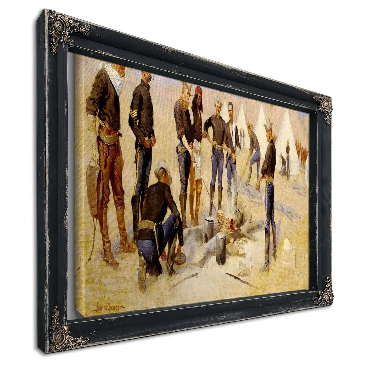 Roasting The Christmas Beef In A Cavalry Camp by Frederic Remington
