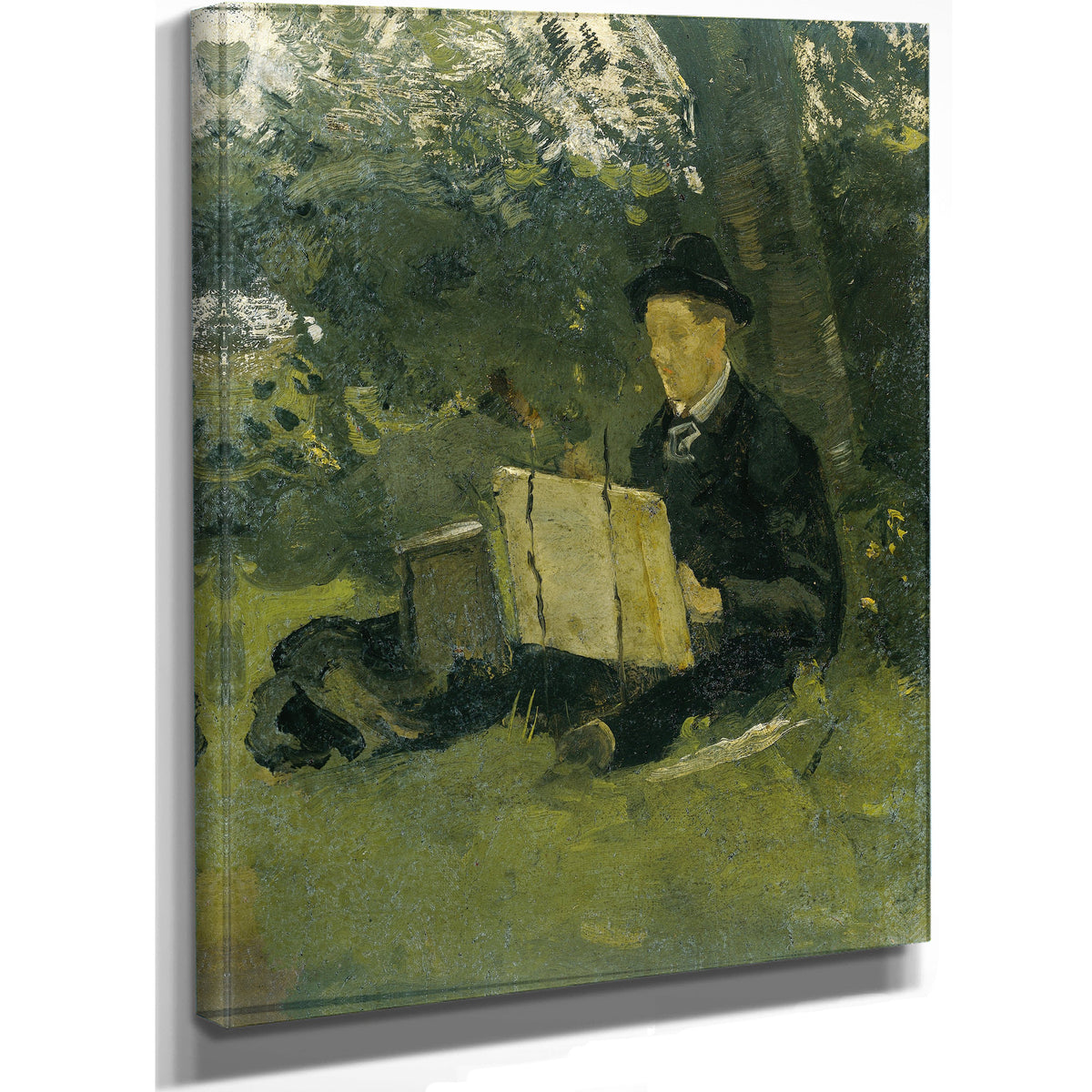 Jan Verkade Painting Under Tree Hattem By Roland Holst