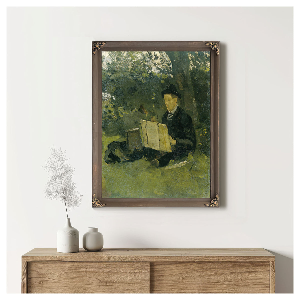 Jan Verkade Painting Under Tree Hattem By Roland Holst