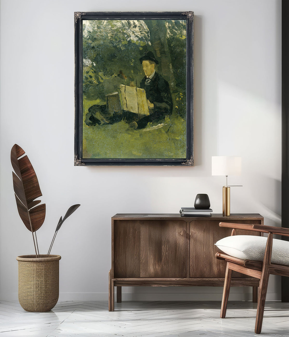 Jan Verkade Painting Under Tree Hattem By Roland Holst