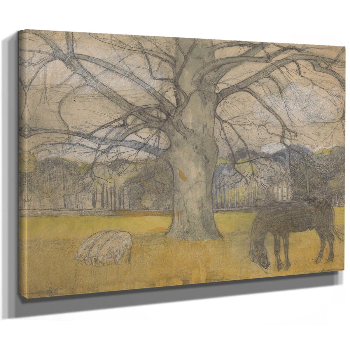 Kale Beuk Op Een Weide Met Schapen En By Roland Holst