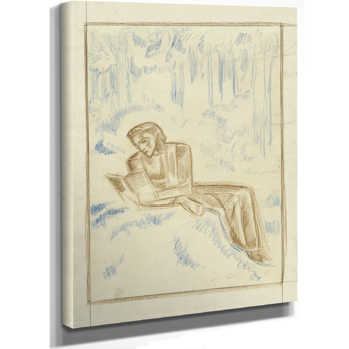 Lezende Vrouw Een Boslandschap By Roland Holst