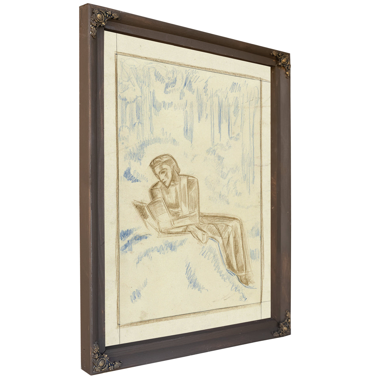 Lezende Vrouw Een Boslandschap By Roland Holst