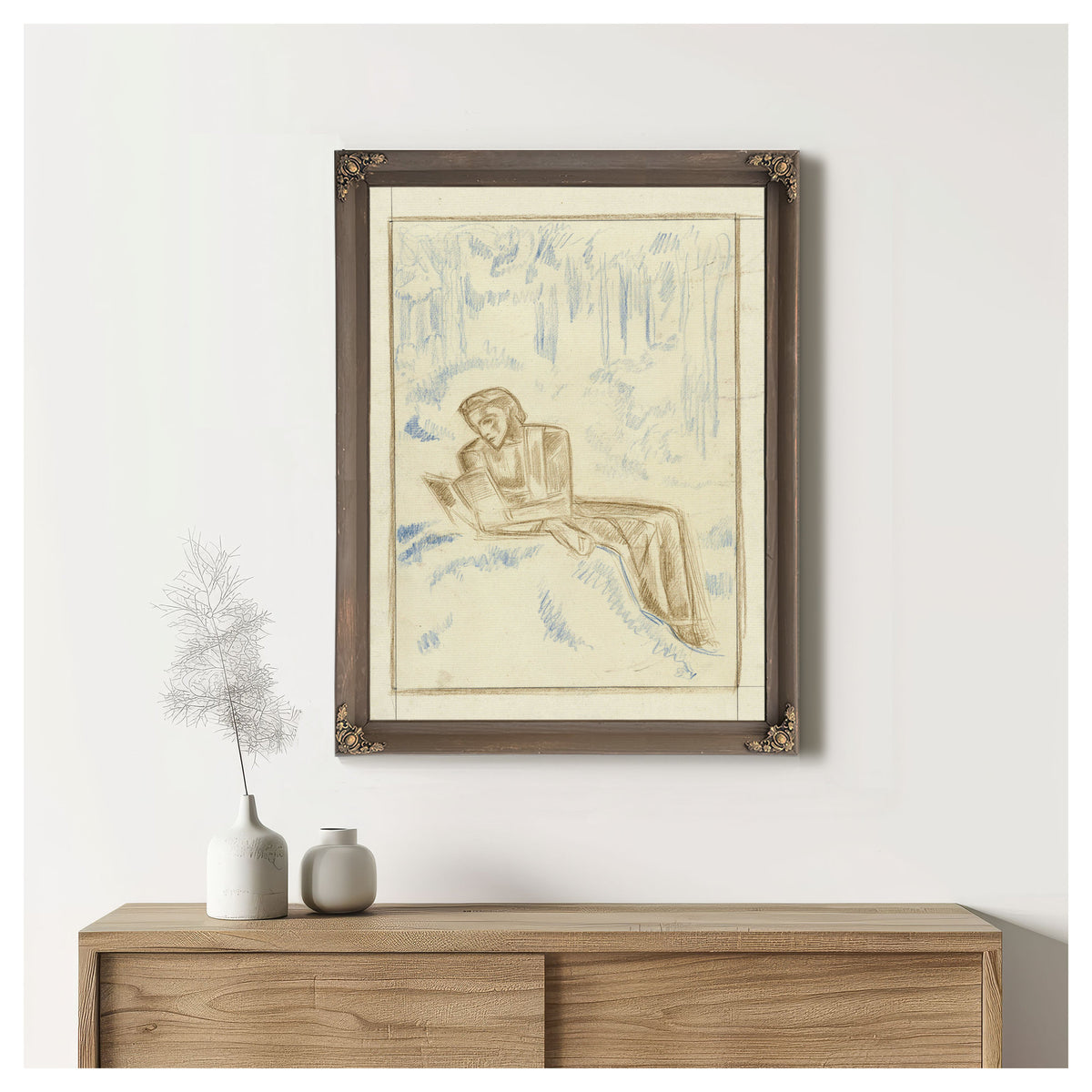 Lezende Vrouw Een Boslandschap By Roland Holst