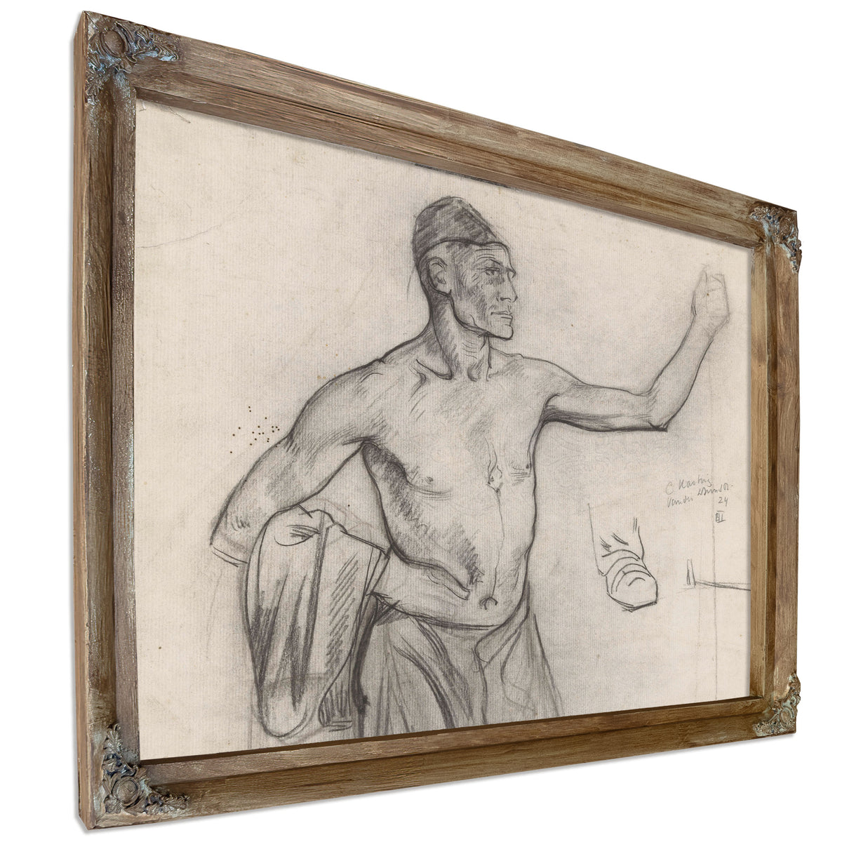Staande Man Met Ontbloot Bovenlichaam By Roland Holst