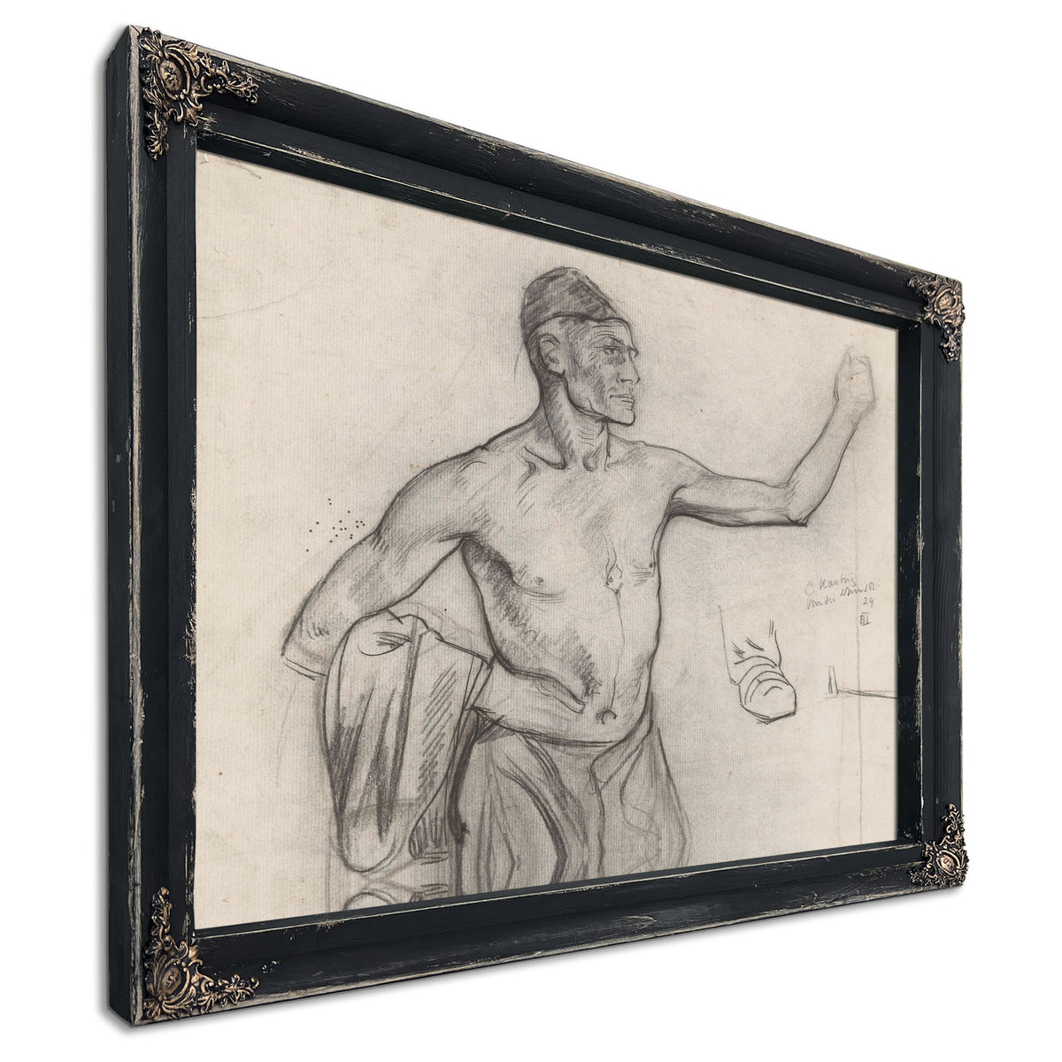 Staande Man Met Ontbloot Bovenlichaam By Roland Holst