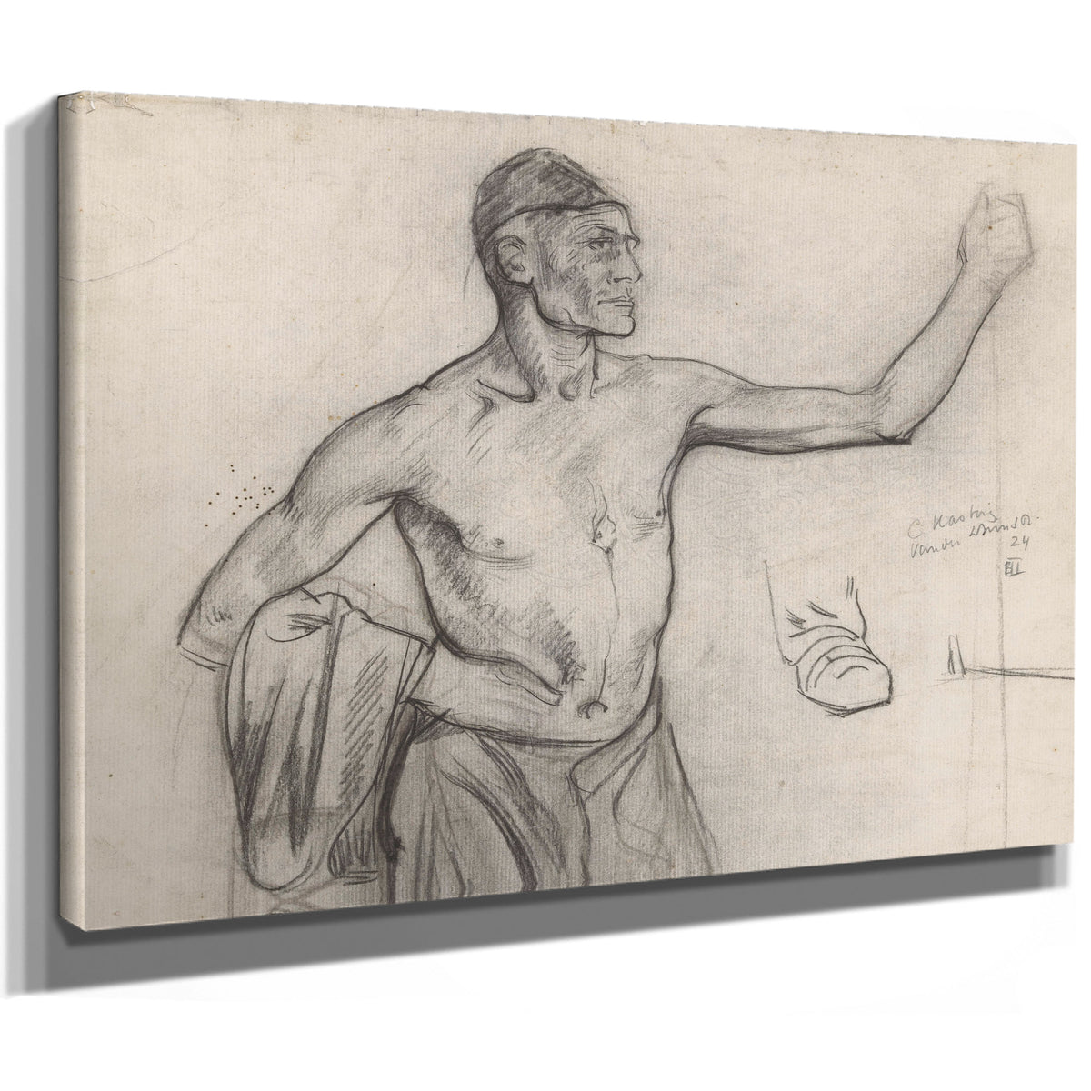 Staande Man Met Ontbloot Bovenlichaam By Roland Holst