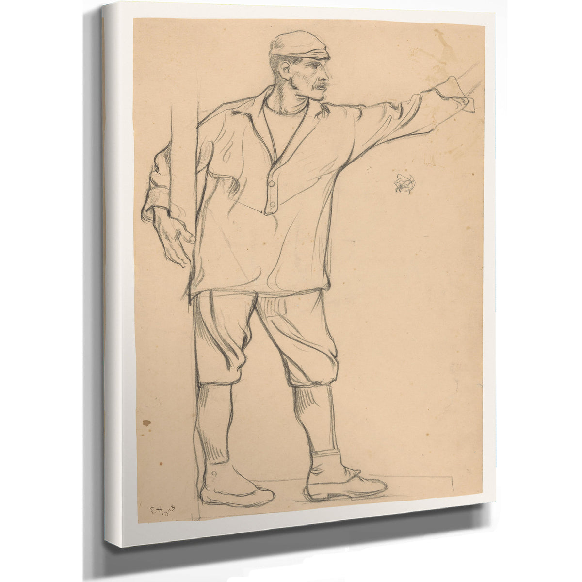 Staande Man Met Uitgestrekte Arm By Roland Holst