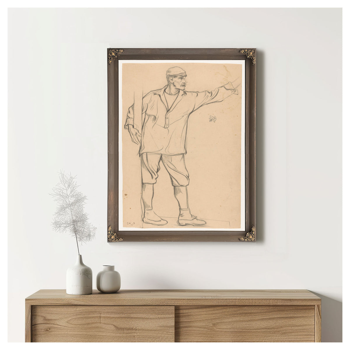 Staande Man Met Uitgestrekte Arm By Roland Holst