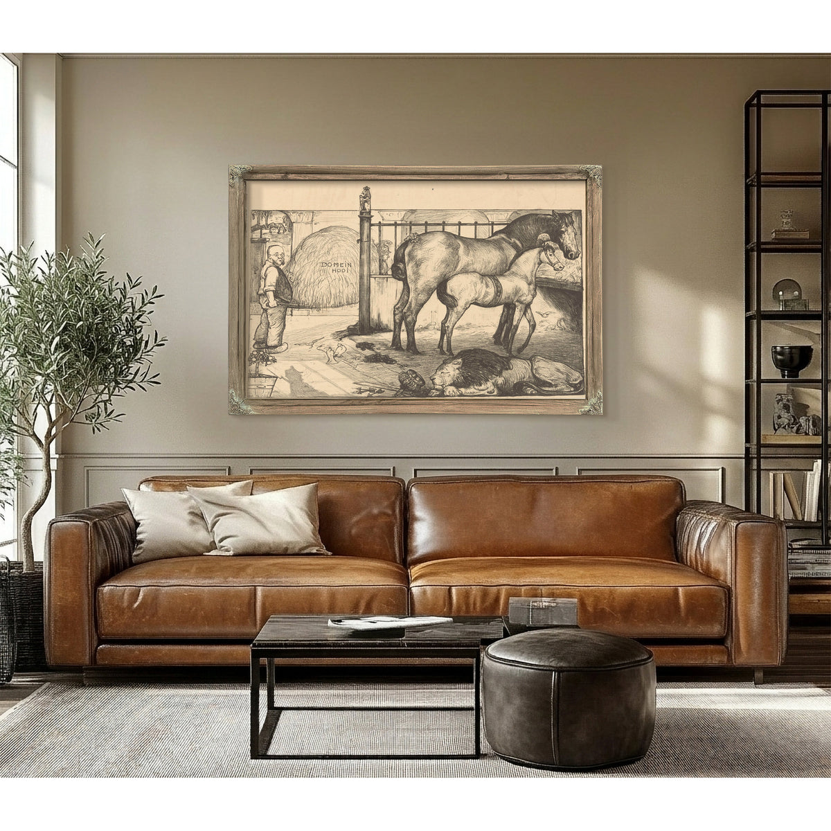 Twee Paarden Bij Een Hooiruif Een Stal By Roland Holst