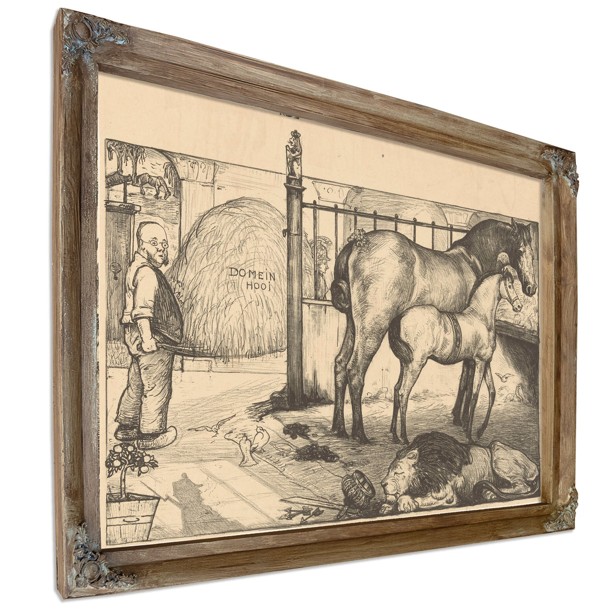 Twee Paarden Bij Een Hooiruif Een Stal By Roland Holst