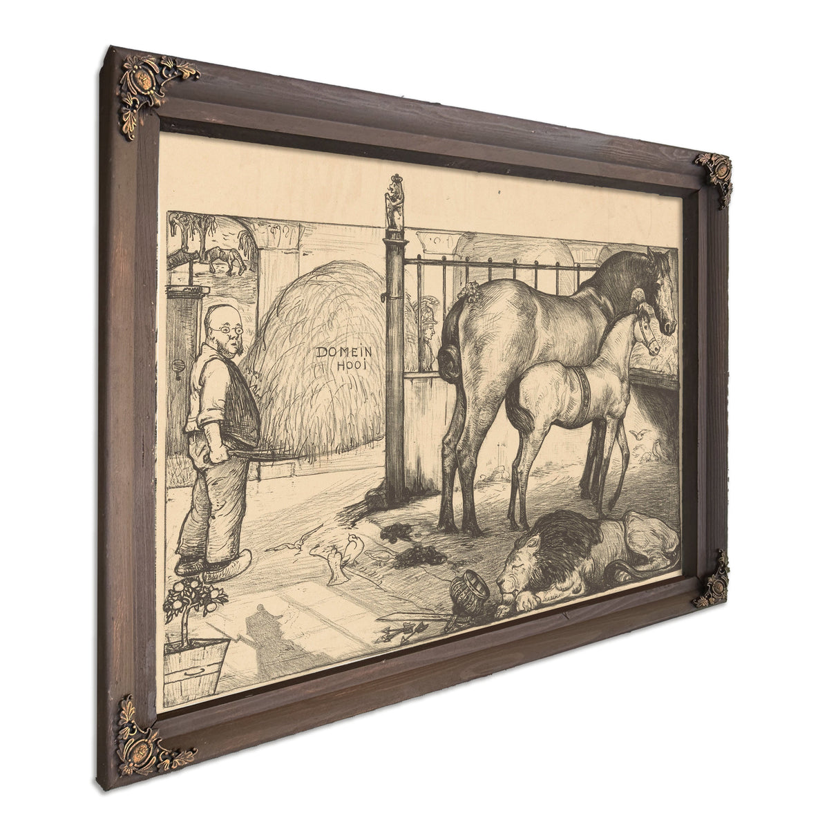Twee Paarden Bij Een Hooiruif Een Stal By Roland Holst