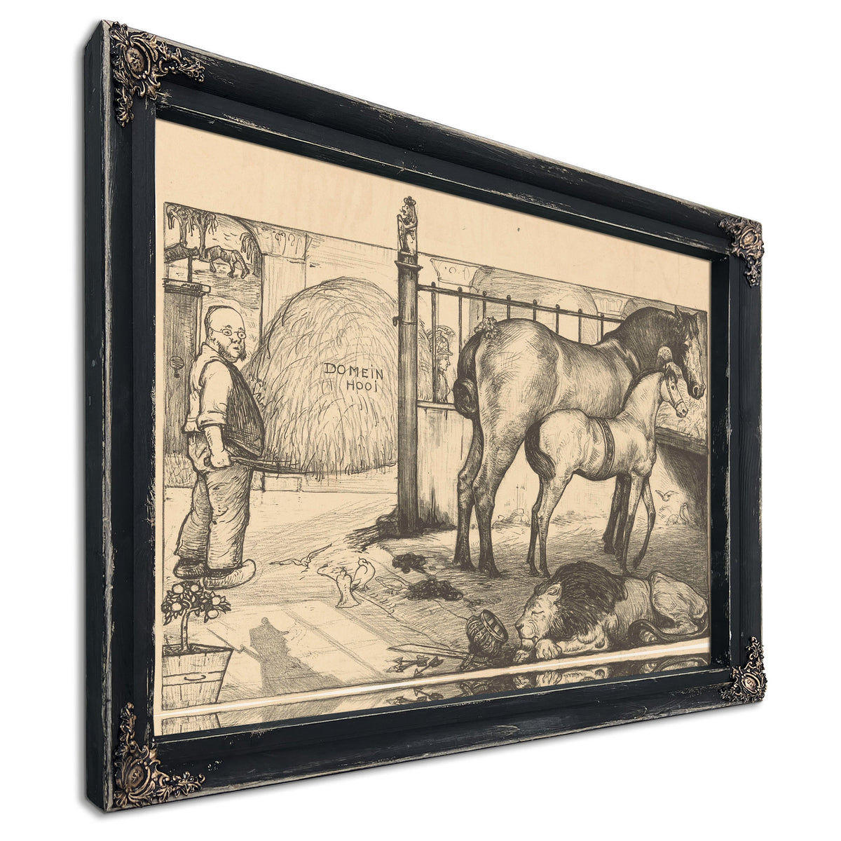 Twee Paarden Bij Een Hooiruif Een Stal By Roland Holst