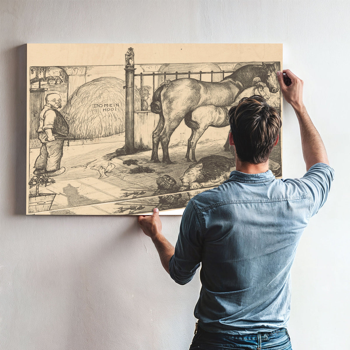 Twee Paarden Bij Een Hooiruif Een Stal By Roland Holst