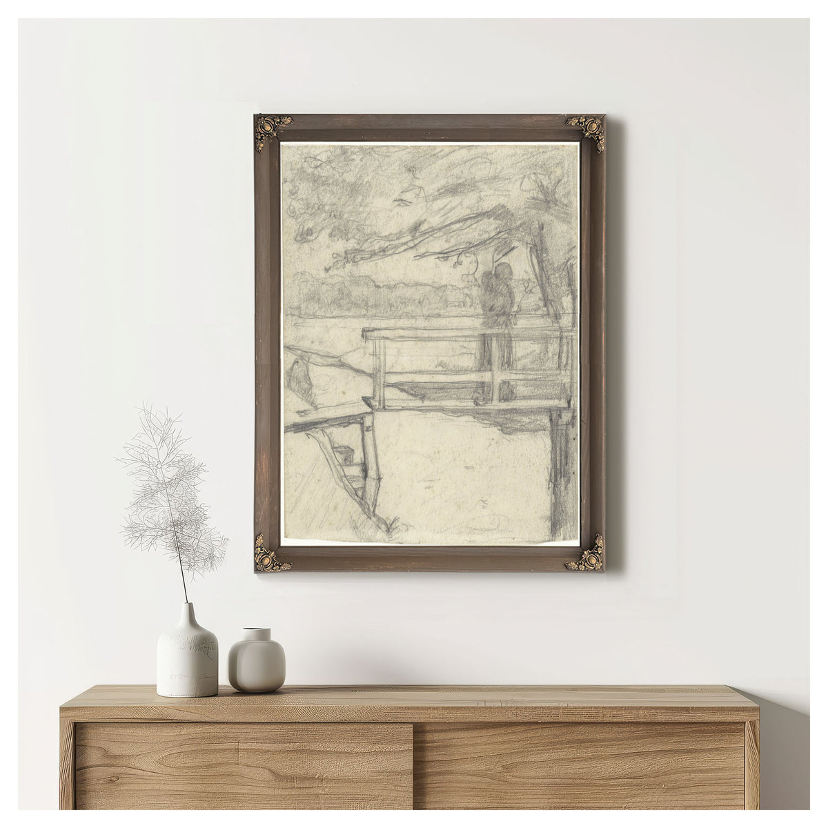 Vrouw Met Kind Op Een Bruggetje By Roland Holst