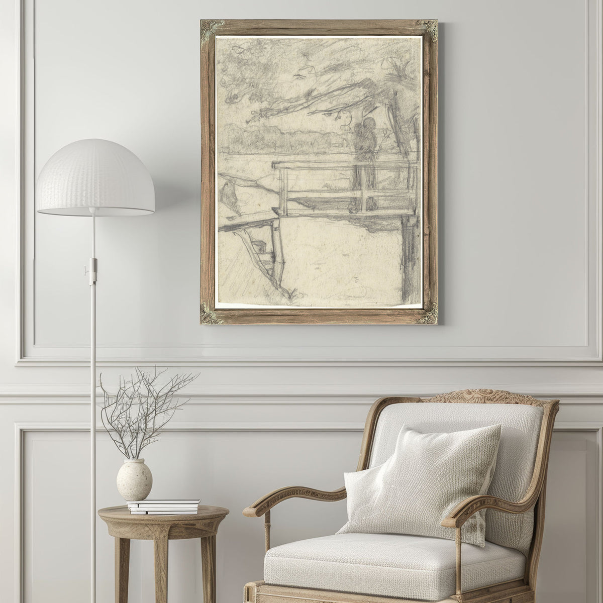 Vrouw Met Kind Op Een Bruggetje By Roland Holst