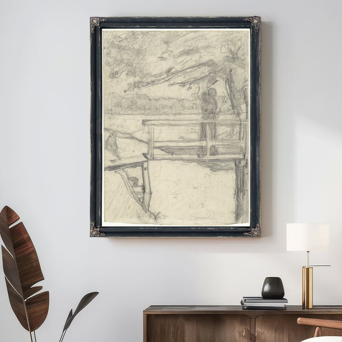 Vrouw Met Kind Op Een Bruggetje By Roland Holst