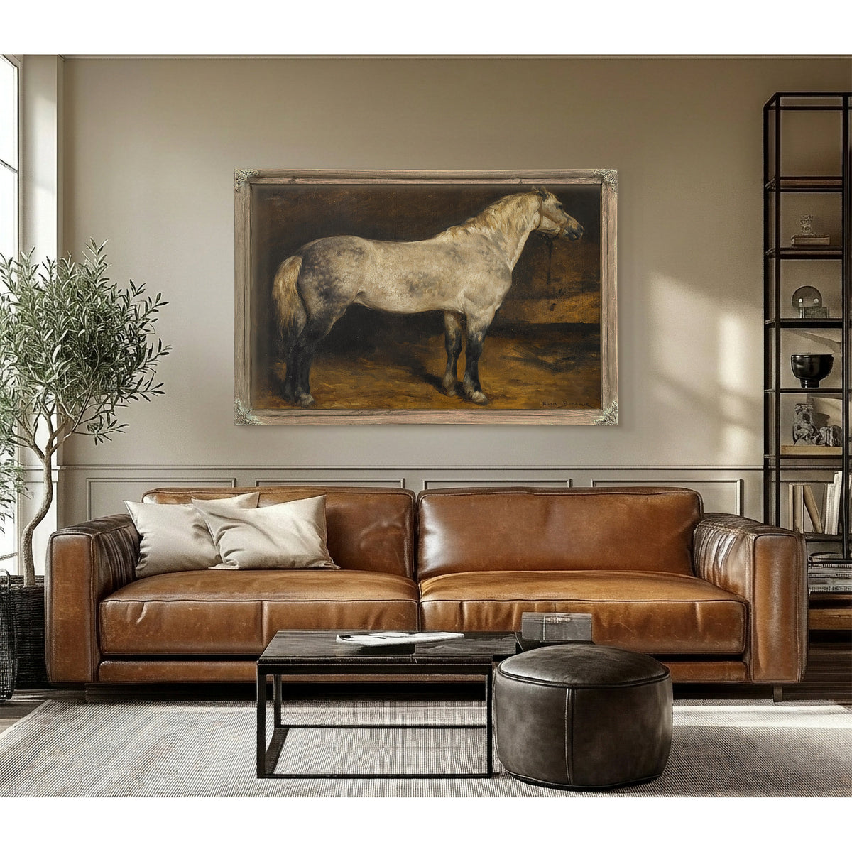 A Dapple Grey Horse By Rosa Bonheur
