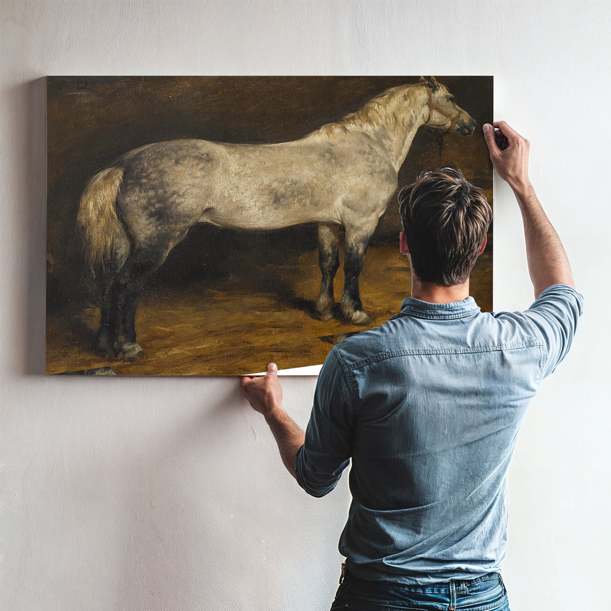 A Dapple Grey Horse By Rosa Bonheur