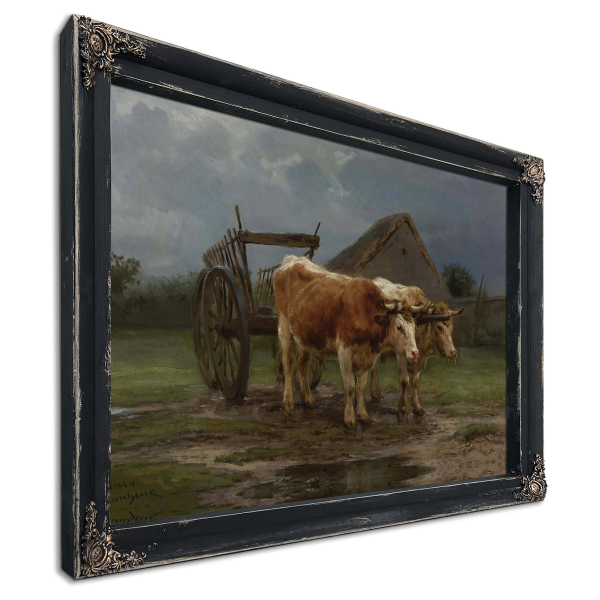 Oxen Pulling Cart By Rosa Bonheur
