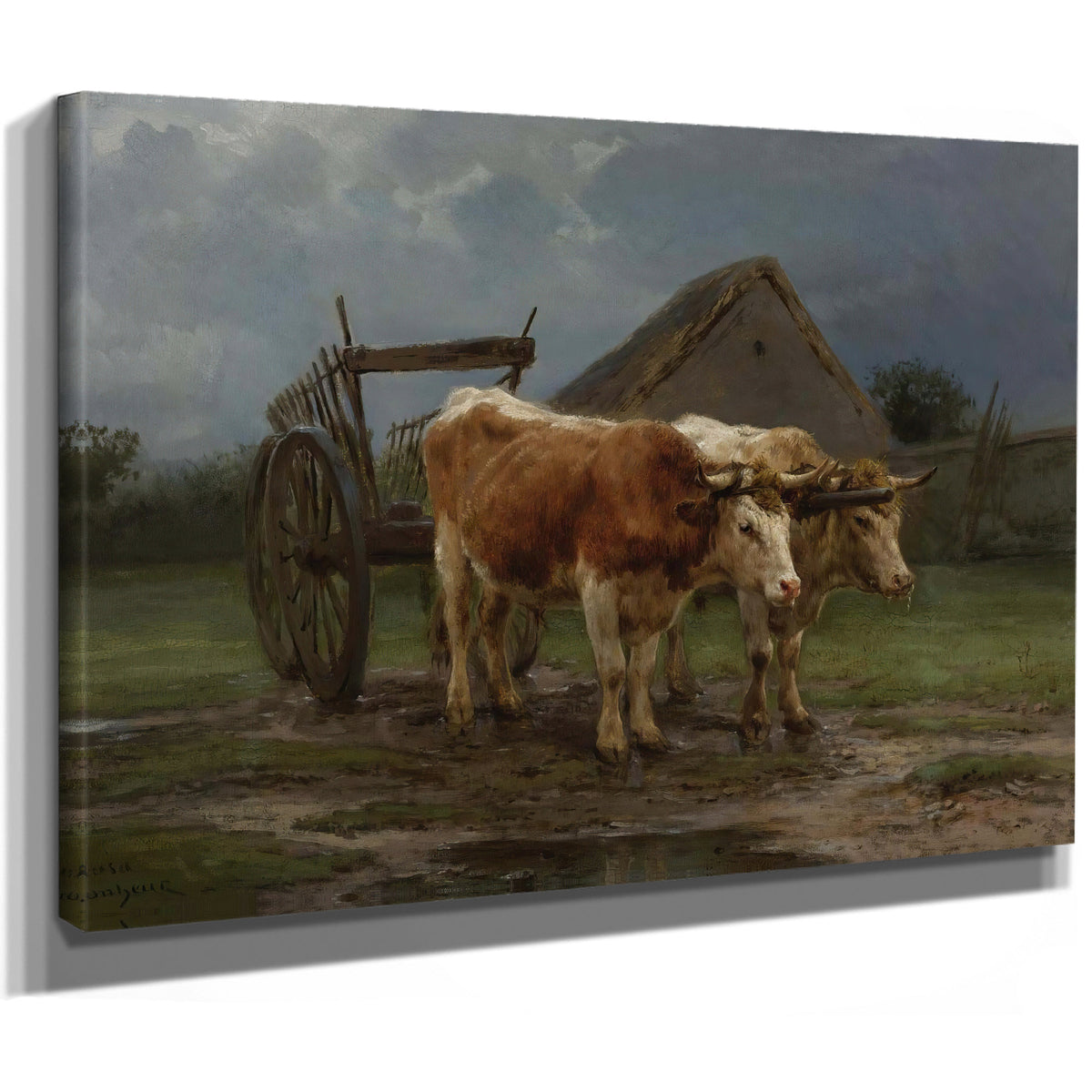 Oxen Pulling Cart By Rosa Bonheur