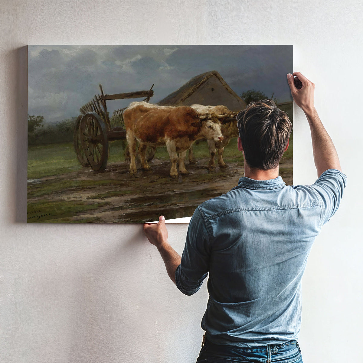 Oxen Pulling Cart By Rosa Bonheur