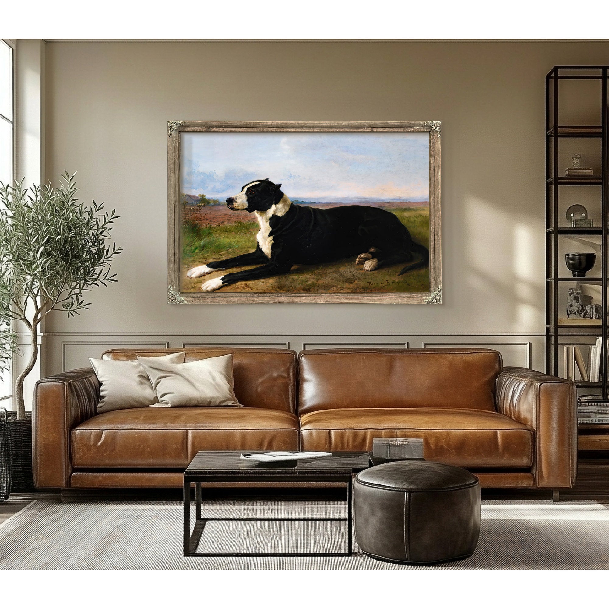 Portrait a Mastiff Labrador a By Rosa Bonheur
