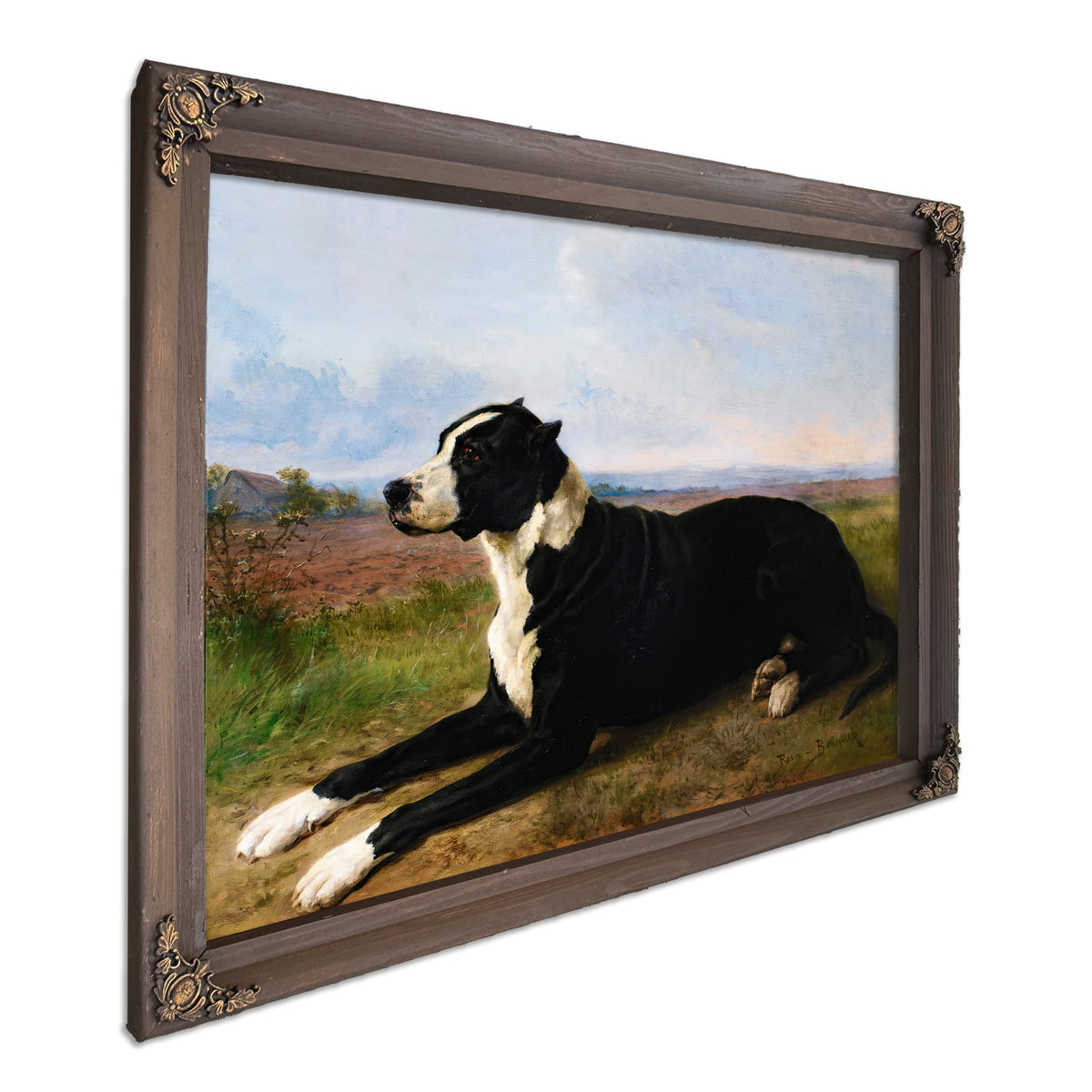 Portrait a Mastiff Labrador a By Rosa Bonheur