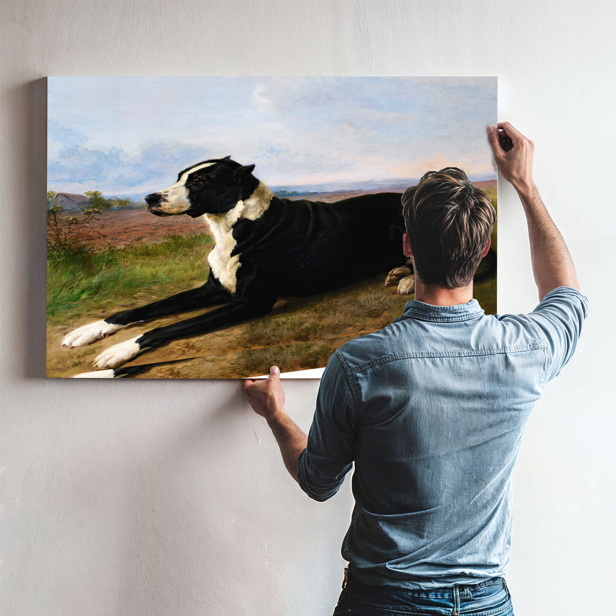 Portrait a Mastiff Labrador a By Rosa Bonheur