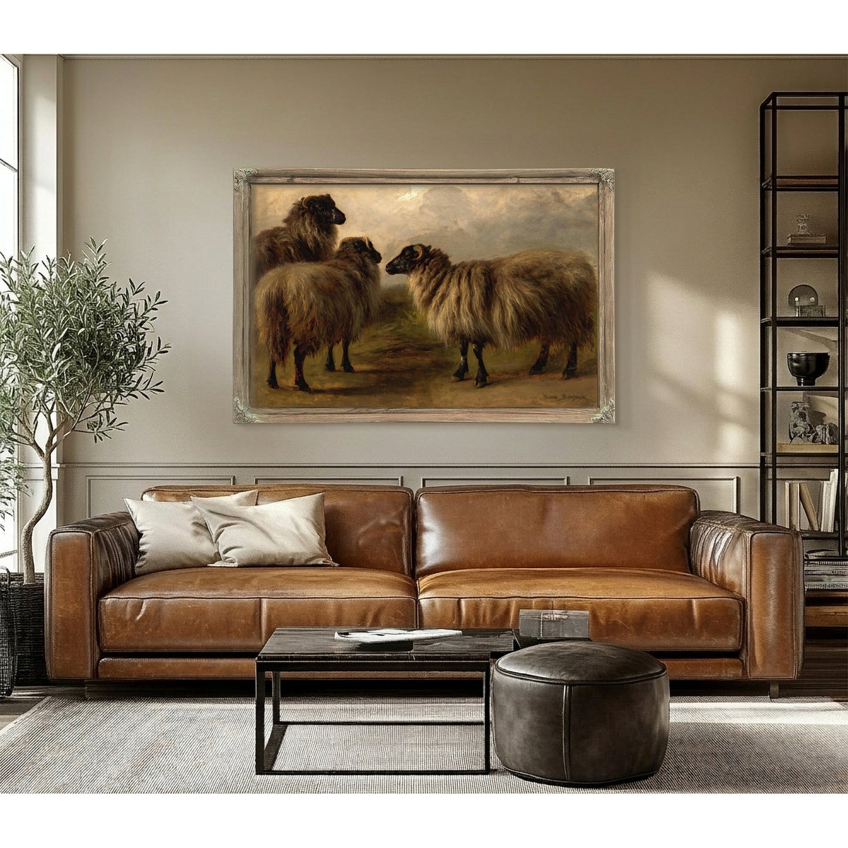 Three Wooly Sheep By Rosa Bonheur