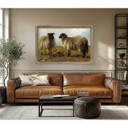 Two Rams a Landscape By Rosa Bonheur