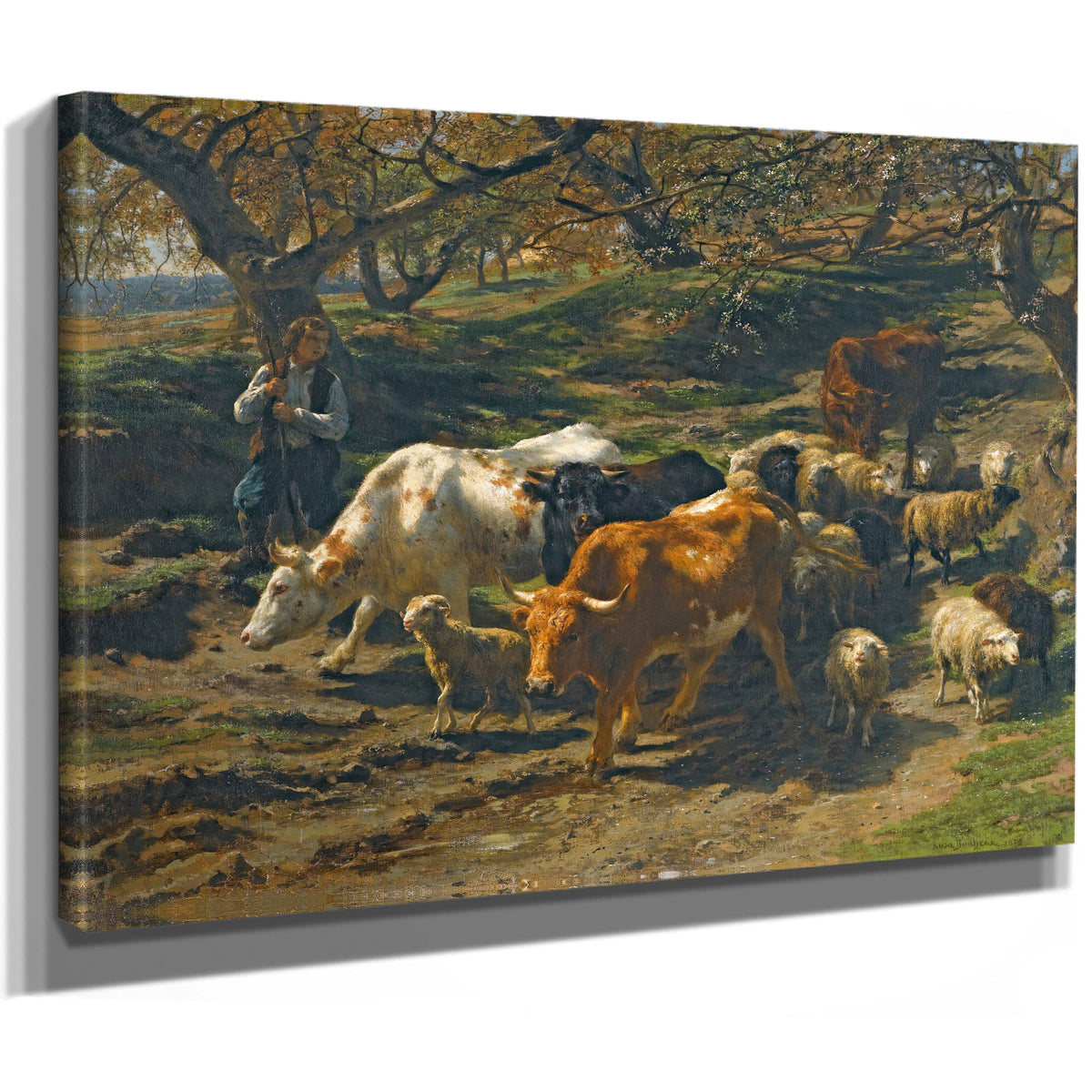 Un Berger Avec Son Troupeau By Rosa Bonheur