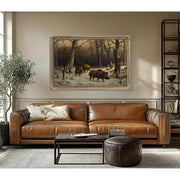 Wild Boars the Snow By Rosa Bonheur