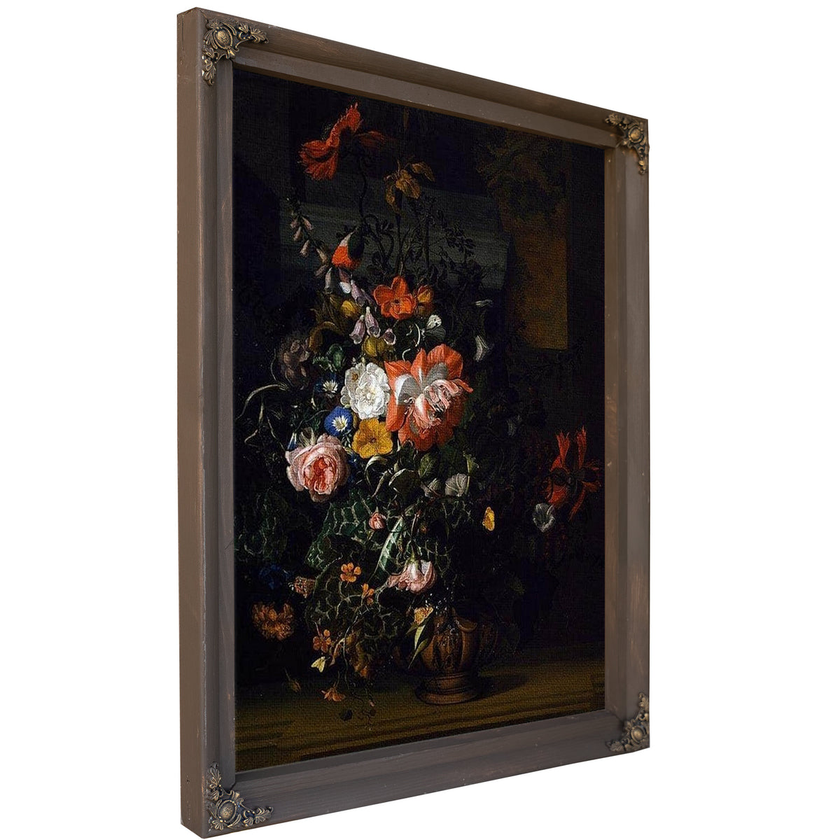 Roses Convolvulus Poppies And Other Flowers 1680 By Rachel Ruysch
