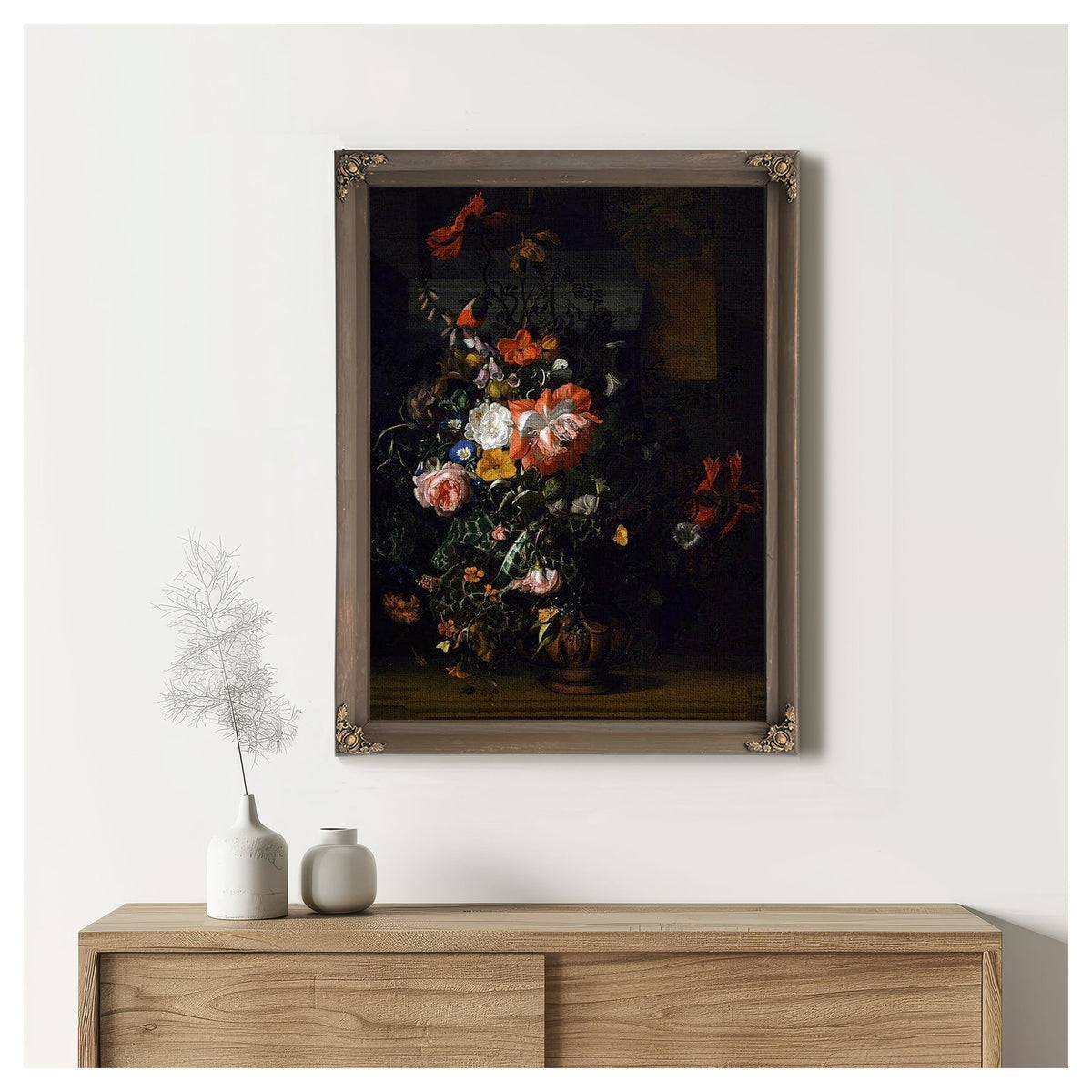 Roses Convolvulus Poppies And Other Flowers 1680 By Rachel Ruysch