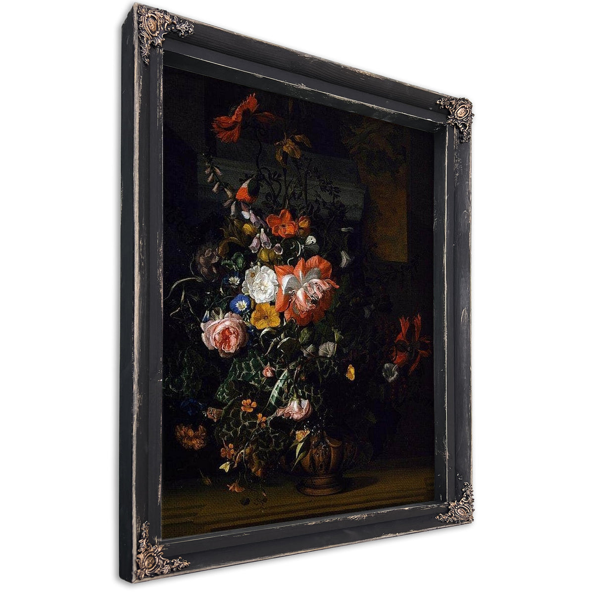 Roses Convolvulus Poppies And Other Flowers 1680 By Rachel Ruysch