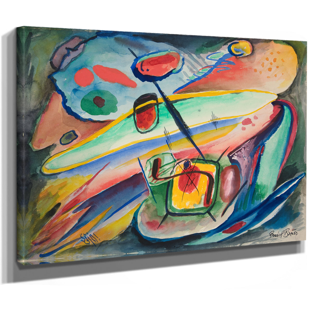 Untitled Abstract Forms 2 By Rudolf Bauer