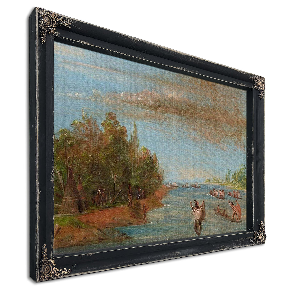 Sac And Fox Sailing In Canoes By George Catlin