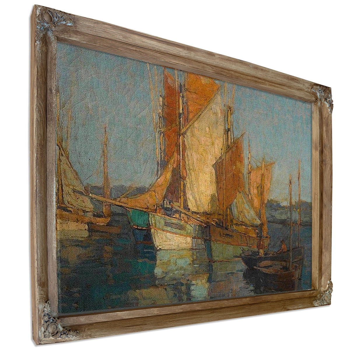 Sailboats In Harbor By Edgar Payne