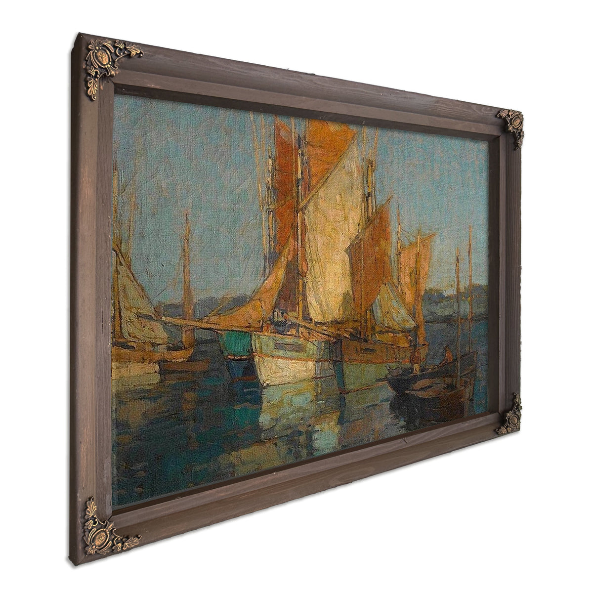 Sailboats In Harbor By Edgar Payne