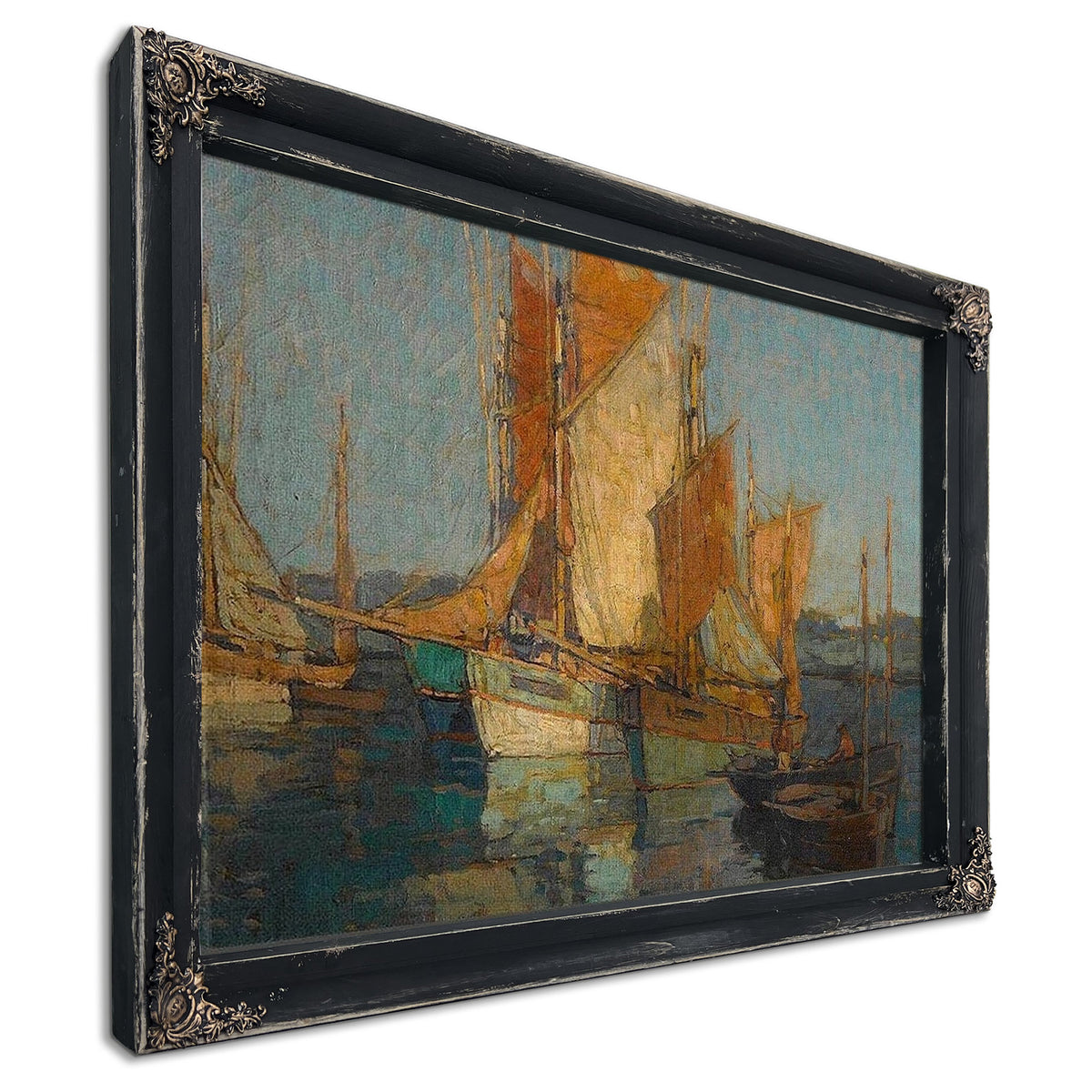 Sailboats In Harbor By Edgar Payne