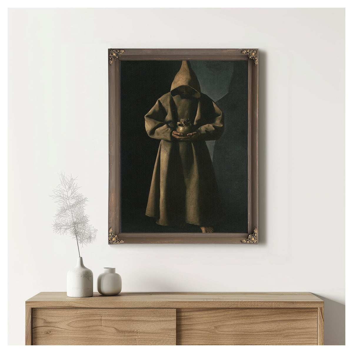 Saint Francis Of Assisi In His Tomb By Francisco De Zurbaran