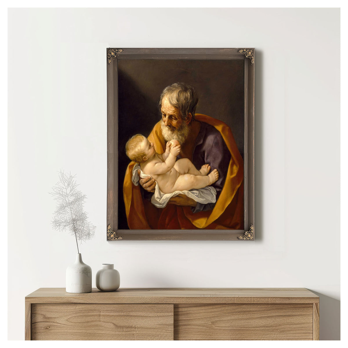 Saint Joseph And The Christ Child by Guido Reni