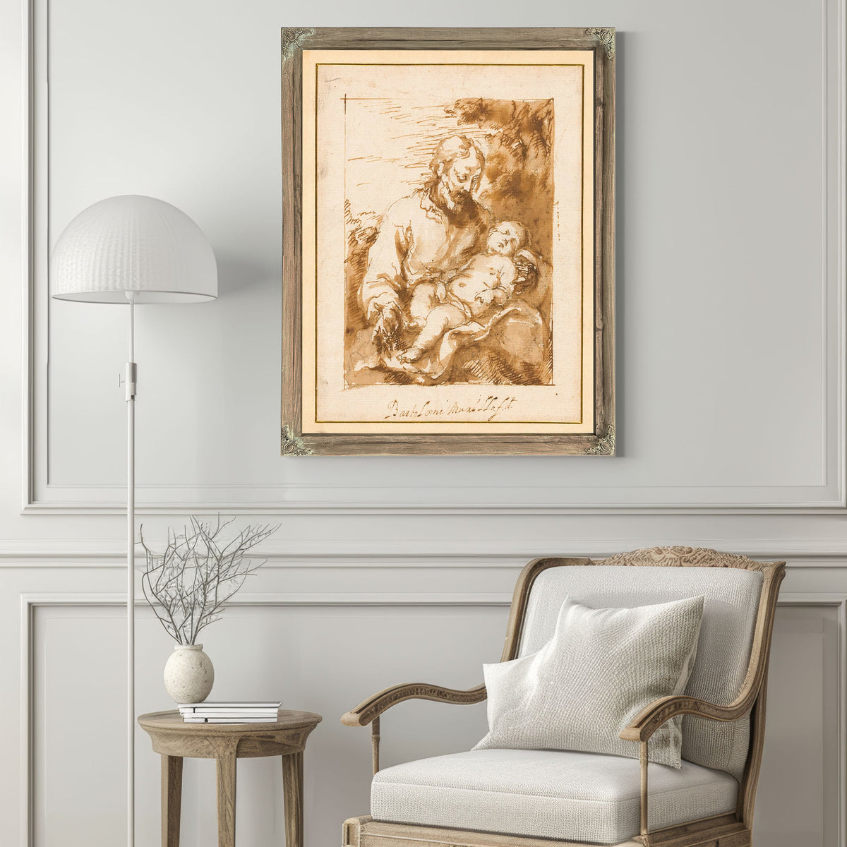 Saint Joseph And The Sleeping Christ Child by Bartolome Esteban Murillo