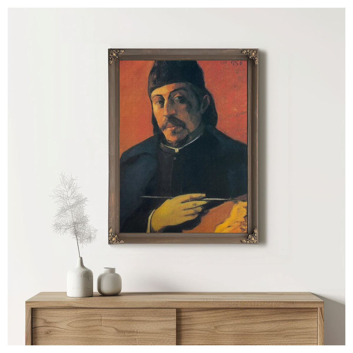 Self Portrait With A Palette By Paul Gauguin