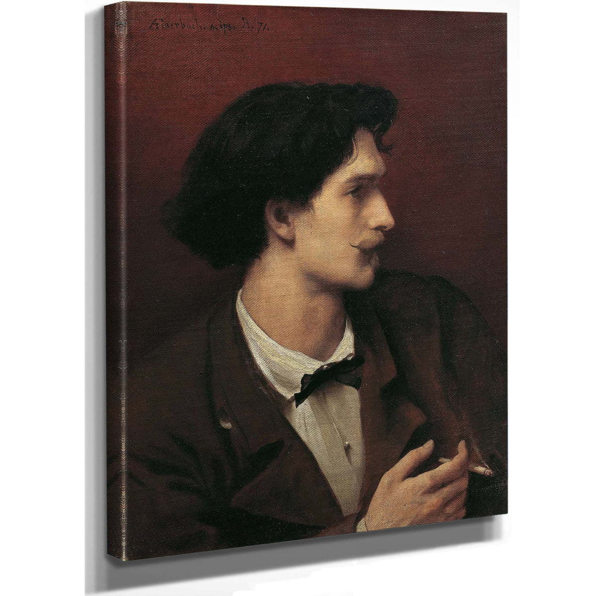 Self Portrait With Cigarette by Anselm Feuerbach